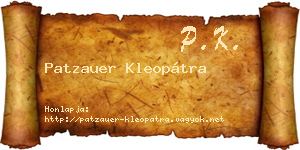 Patzauer Kleopátra névjegykártya